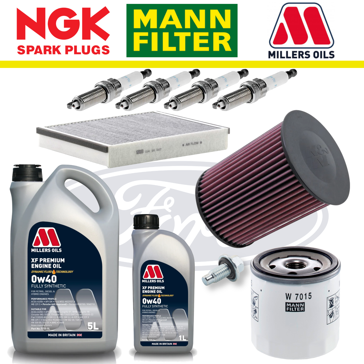 Ford Focus RS Mk3 2.3 EcoBoost Home Service Pack - Millers Oil Premium