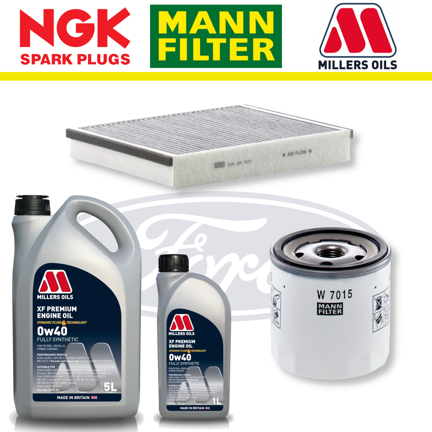 Ford Focus RS Mk3 2.3 EcoBoost Home Service Pack - Millers Oil Premium