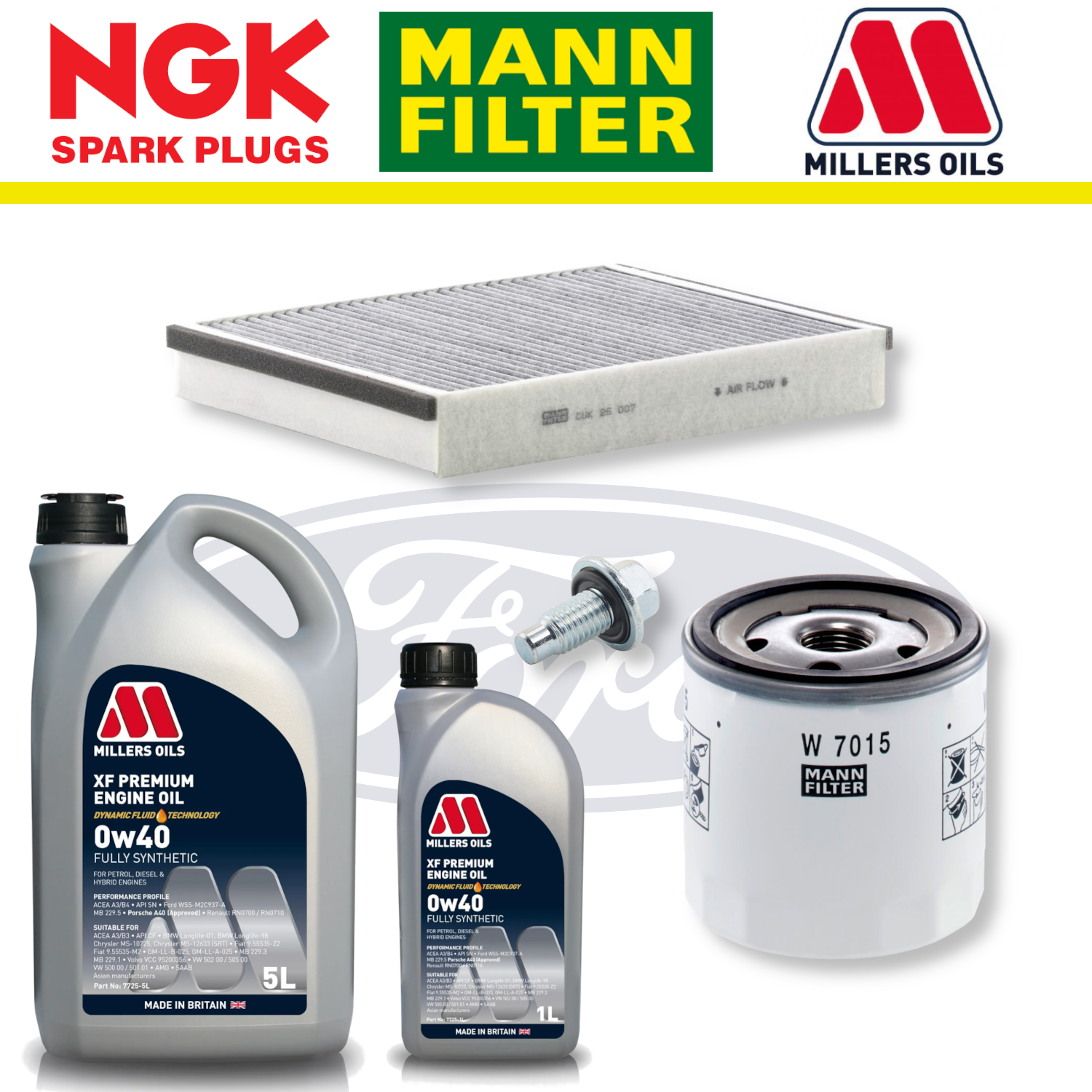 Ford Focus RS Mk3 2.3 EcoBoost Home Service Pack - Millers Oil Premium