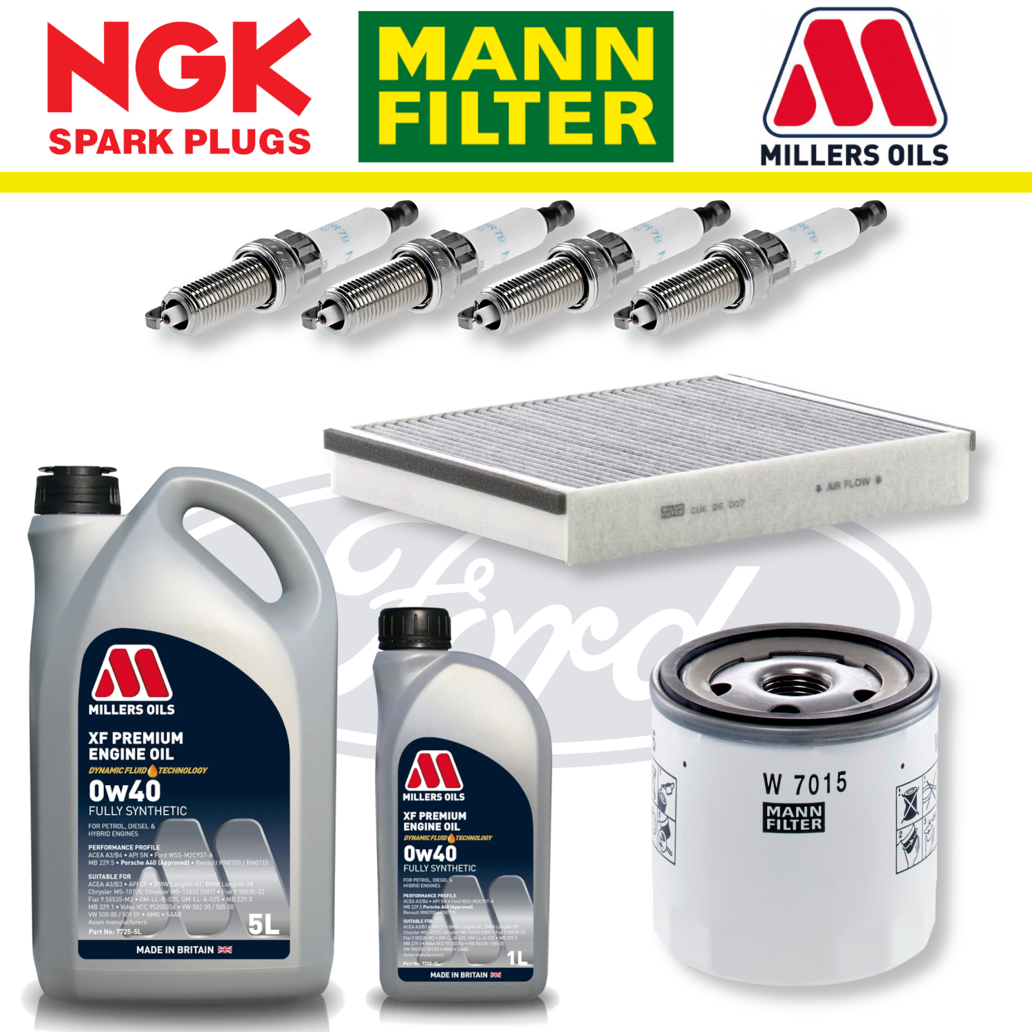 Ford Focus RS Mk3 2.3 EcoBoost Home Service Pack - Millers Oil Premium