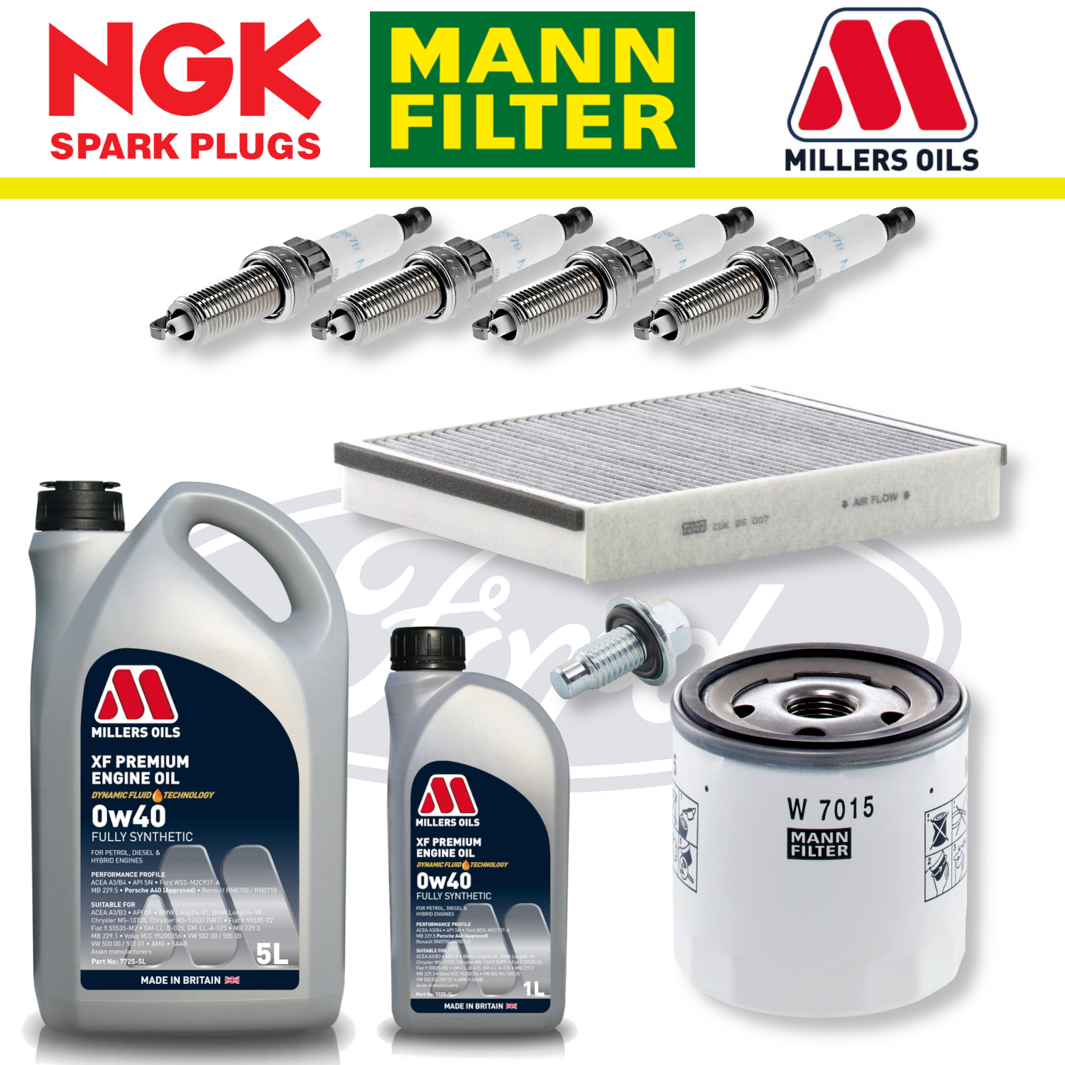 Ford Focus RS Mk3 2.3 EcoBoost Home Service Pack - Millers Oil Premium