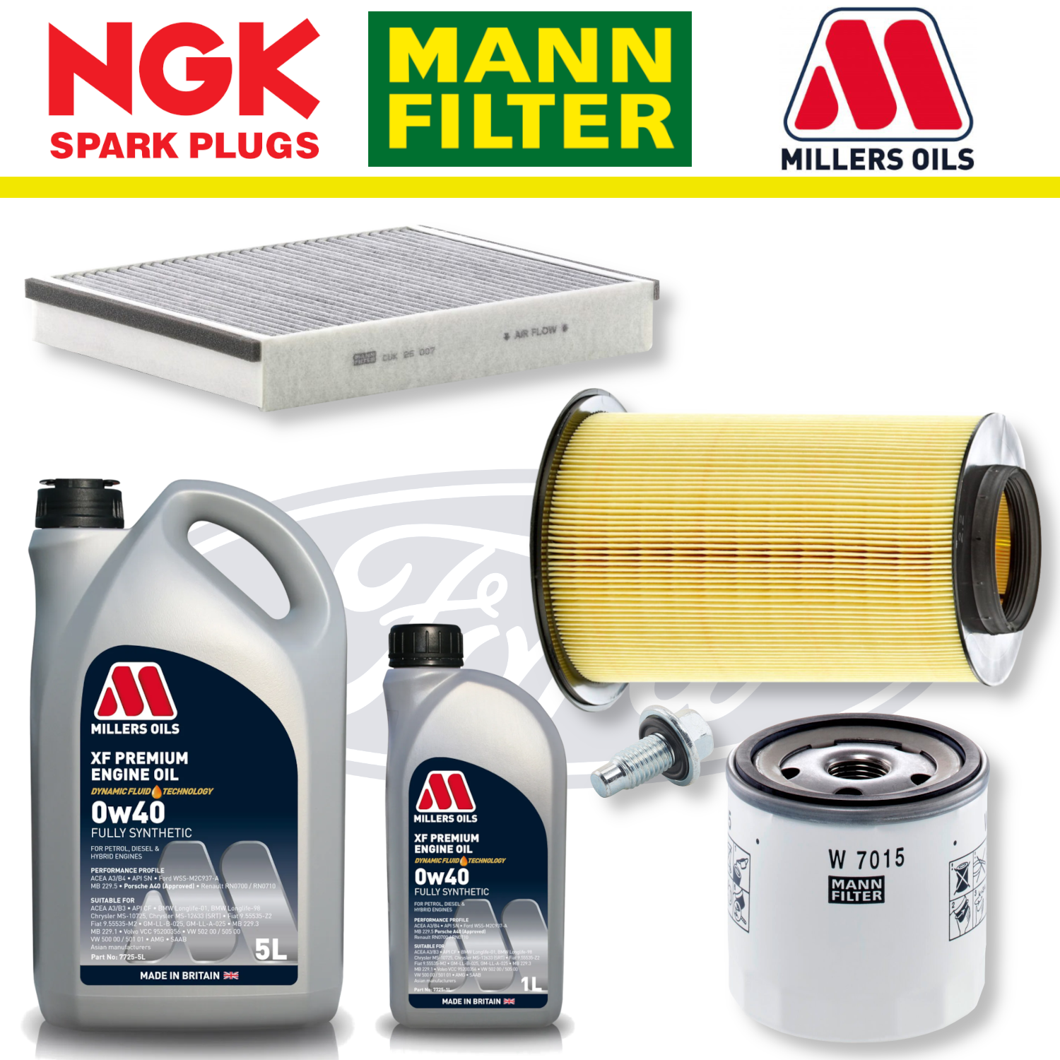 Ford Focus RS Mk3 2.3 EcoBoost Home Service Pack - Millers Oil Premium