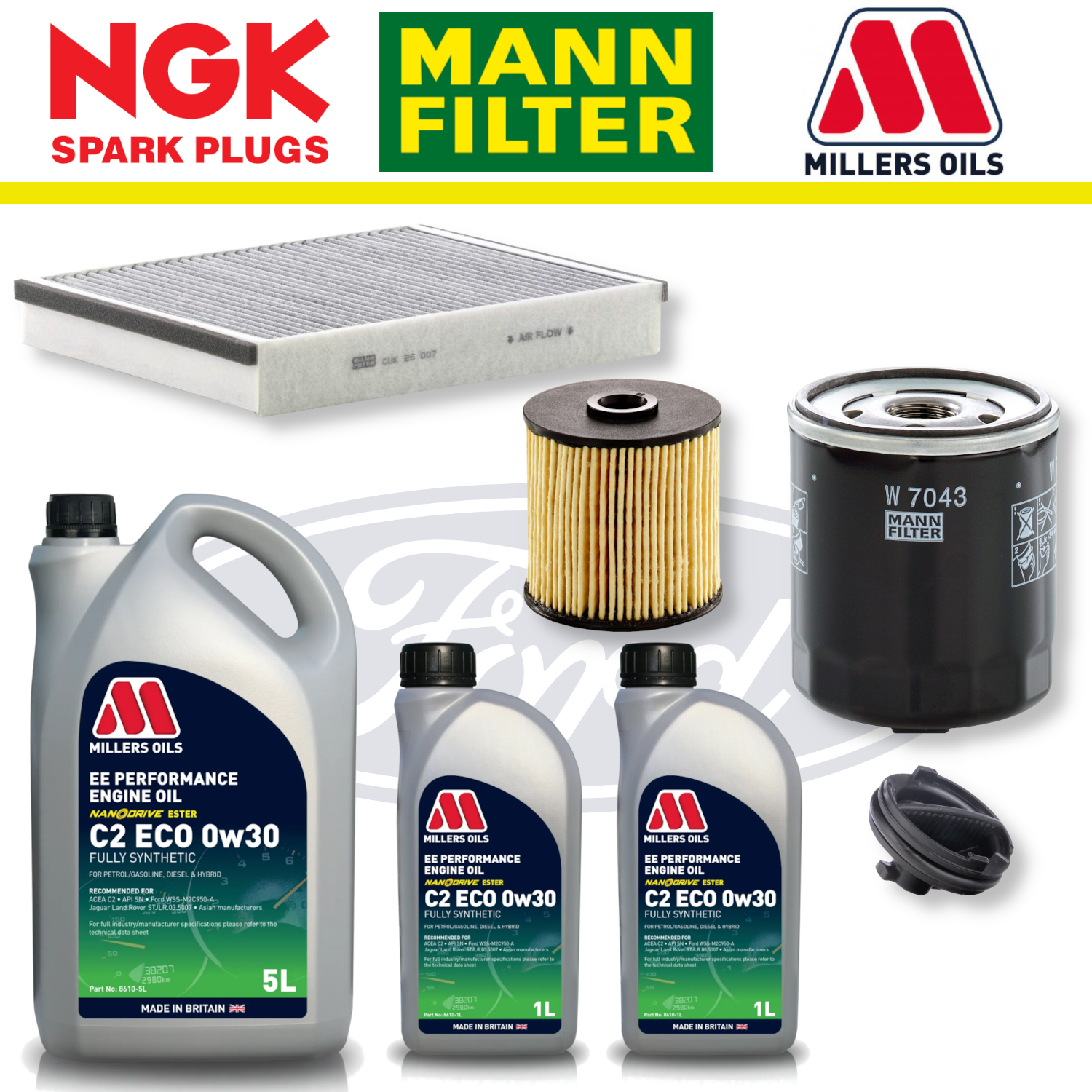 Pack d'entretien à domicile pour Ford Focus ST Diesel Mk3 - Millers Oil Premium