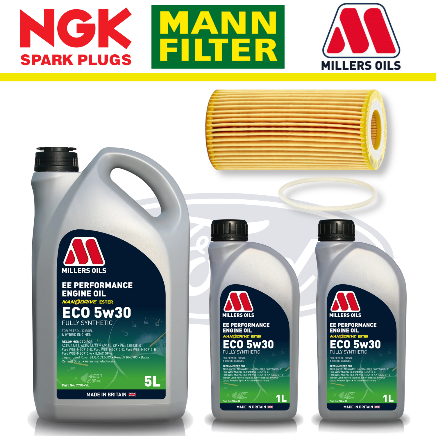 Ford Focus ST Mk2 ST225 2.5 Duratec Home Service Pack - Millers Oil Premium