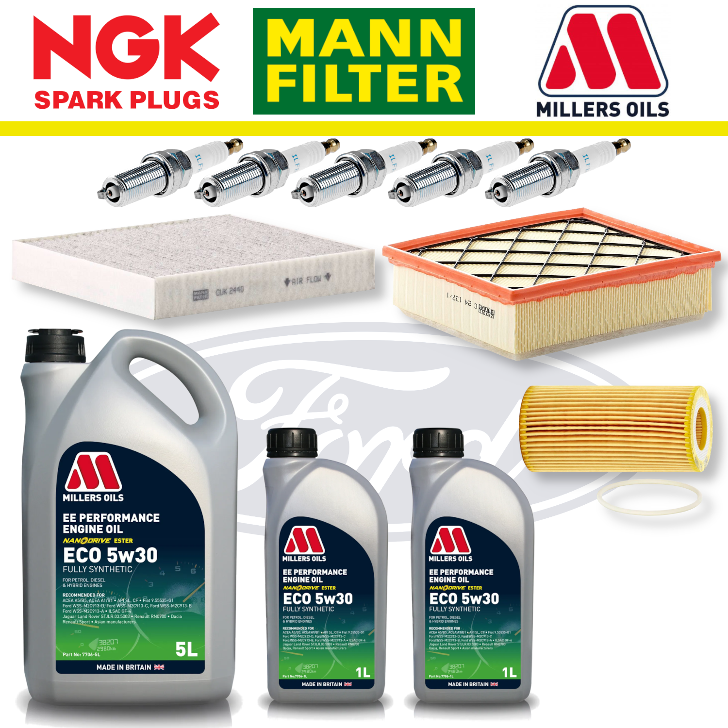 Ford Focus ST Mk2 ST225 2.5 Duratec Home Service Pack - Millers Oil Premium