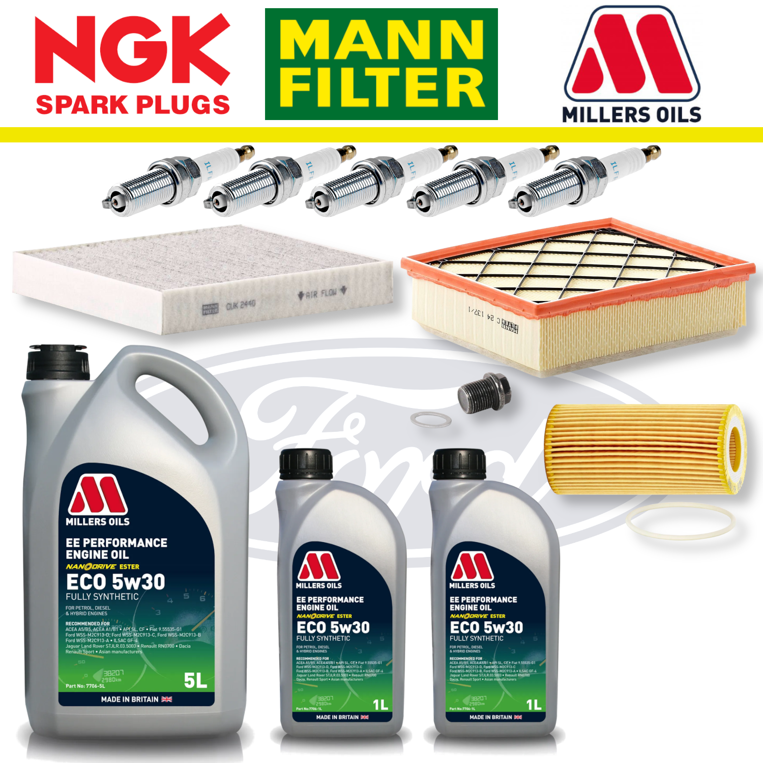 Ford Focus ST Mk2 ST225 2.5 Duratec Home Service Pack - Millers Oil Premium