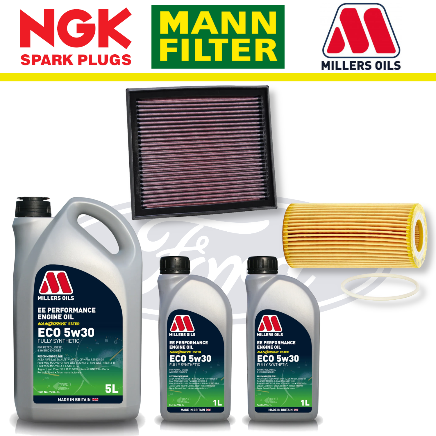 Ford Focus ST Mk2 ST225 2.5 Duratec Home Service Pack - Millers Oil Premium