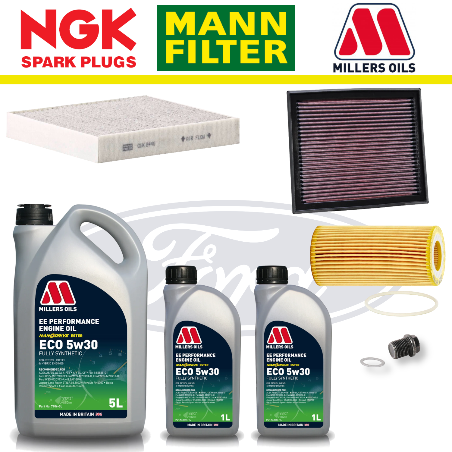 Ford Focus ST Mk2 ST225 2.5 Duratec Home Service Pack - Millers Oil Premium