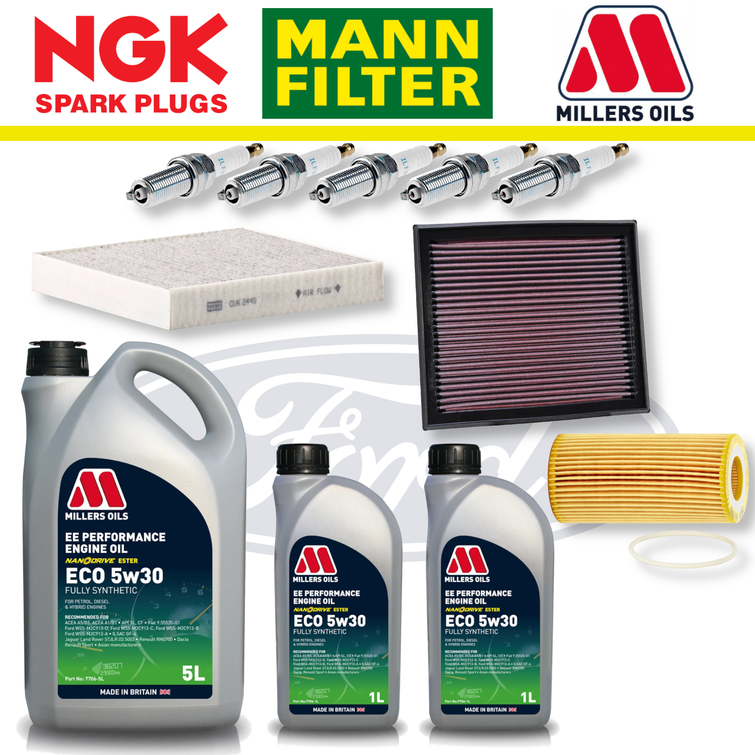 Ford Focus ST Mk2 ST225 2.5 Duratec Home Service Pack - Millers Oil Premium