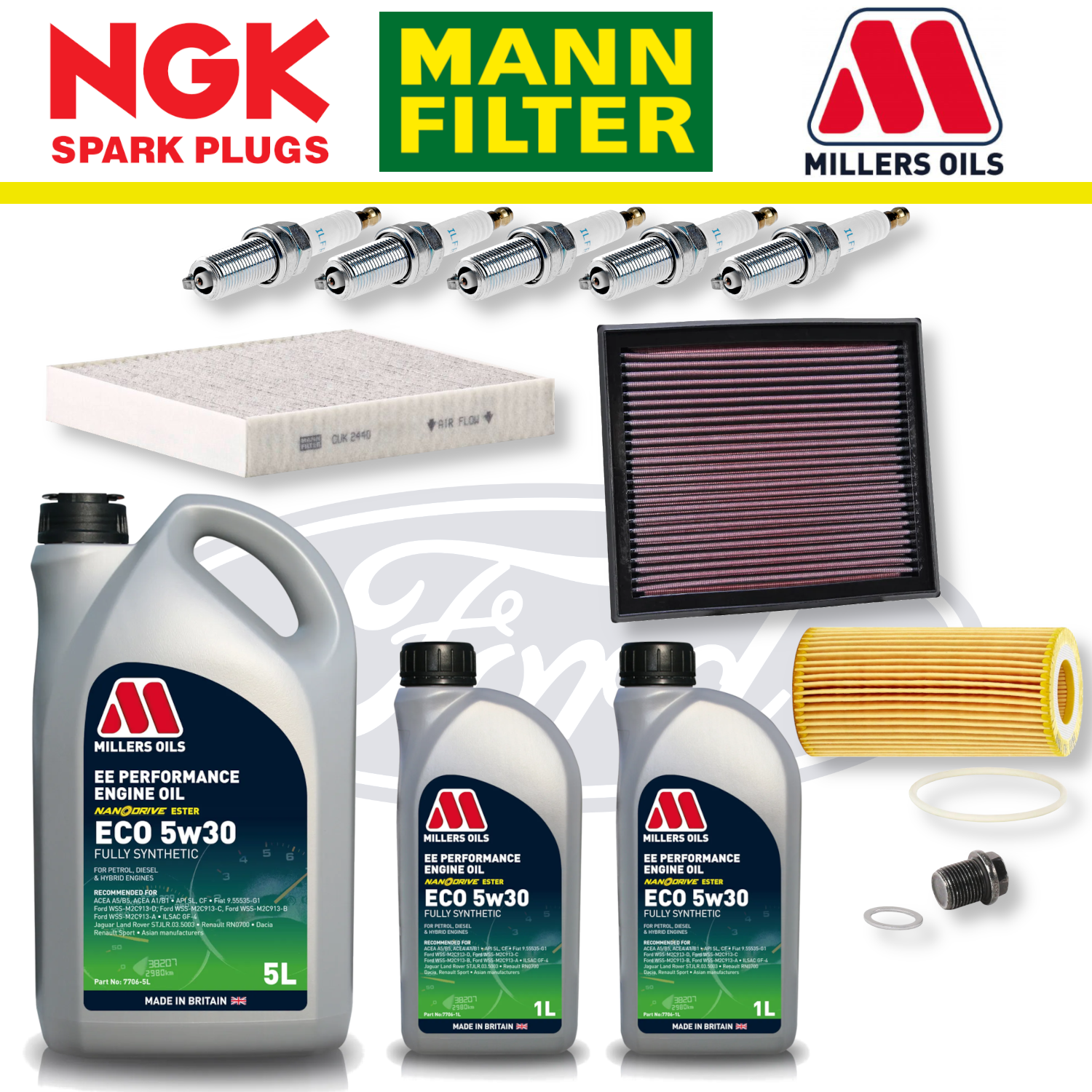 Ford Focus ST Mk2 ST225 2.5 Duratec Home Service Pack - Millers Oil Premium