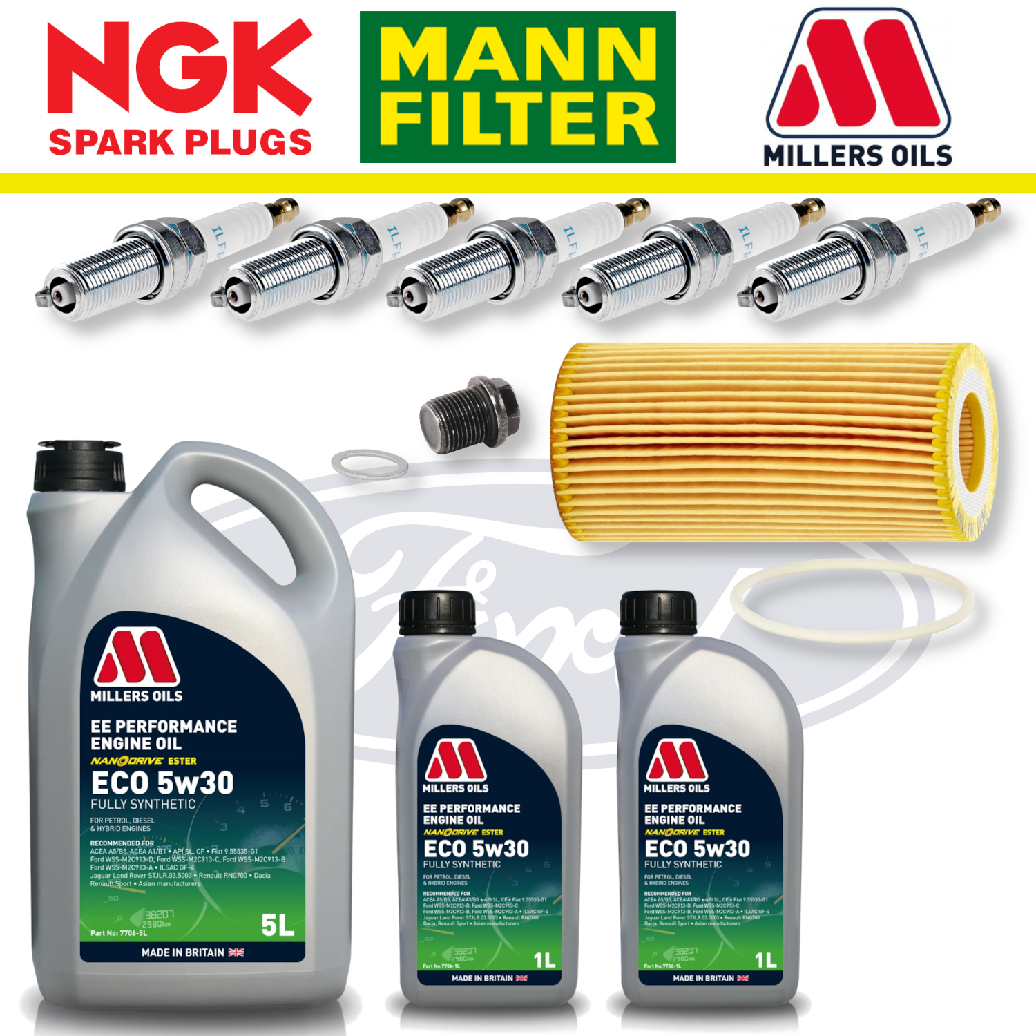 Ford Focus ST Mk2 ST225 2.5 Duratec Home Service Pack - Millers Oil Premium