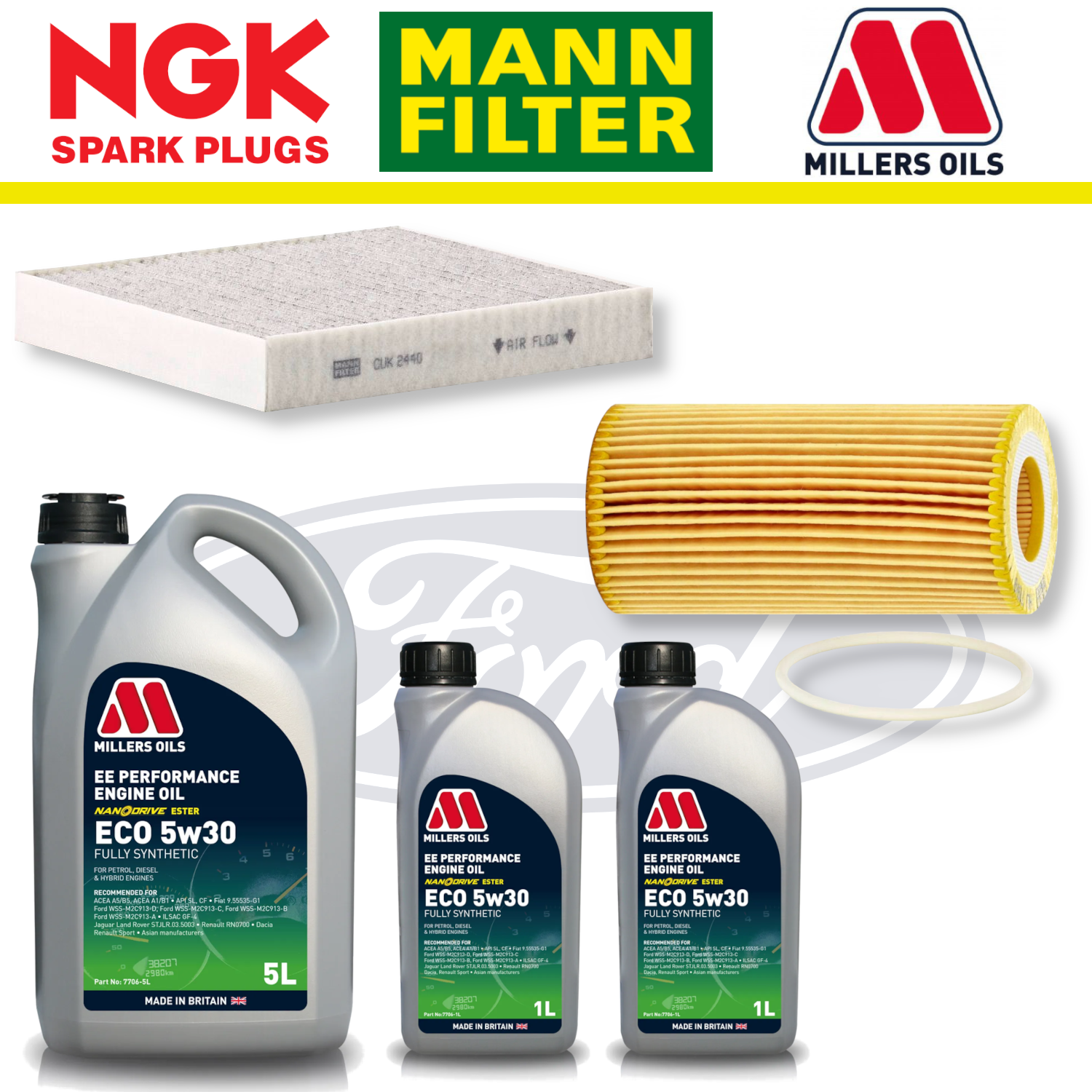 Ford Focus ST Mk2 ST225 2.5 Duratec Home Service Pack - Millers Oil Premium