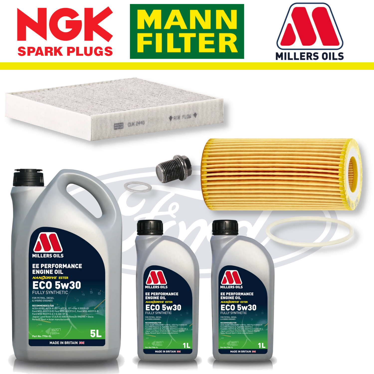 Ford Focus ST Mk2 ST225 2.5 Duratec Home Service Pack - Millers Oil Premium