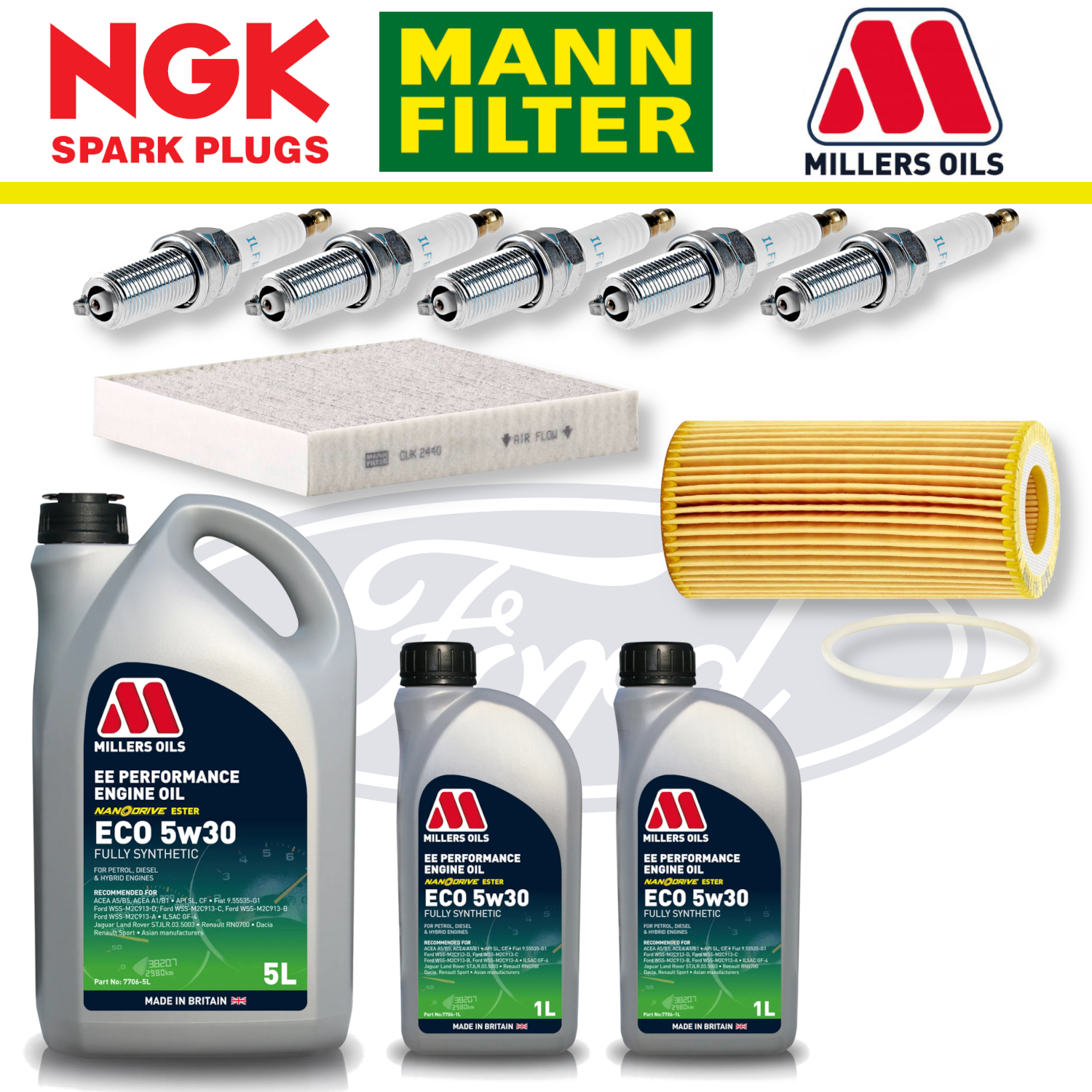 Ford Focus ST Mk2 ST225 2.5 Duratec Home Service Pack - Millers Oil Premium