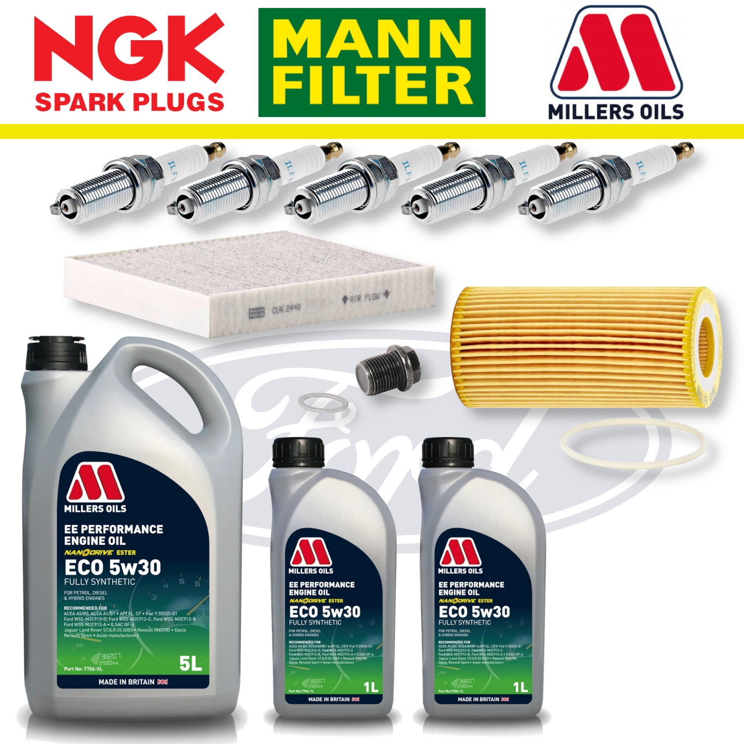 Ford Focus ST Mk2 ST225 2.5 Duratec Home Service Pack - Millers Oil Premium