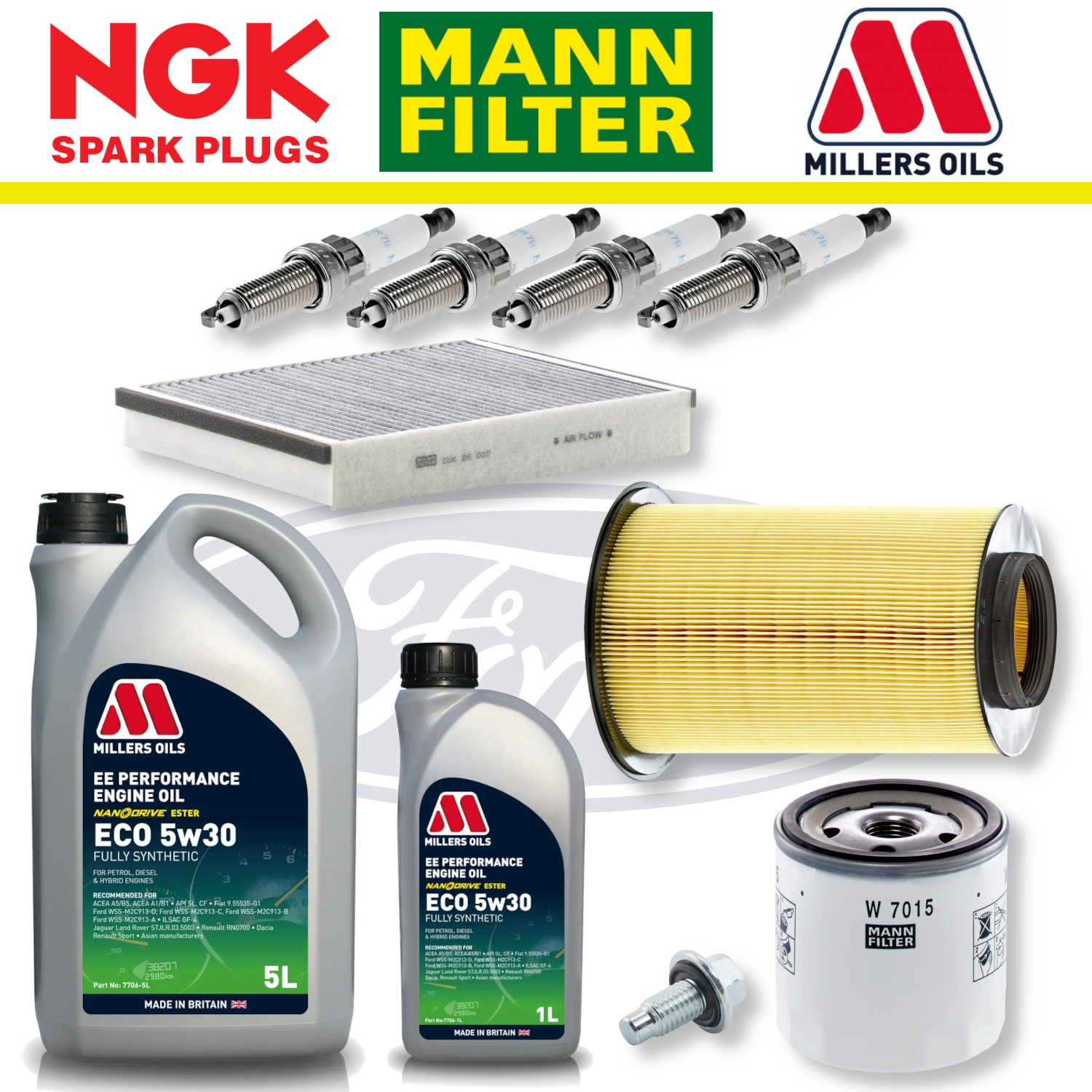 Ford Focus ST Mk3 ST250 2.0 EcoBoost Home Service Pack - Millers Oil Premium