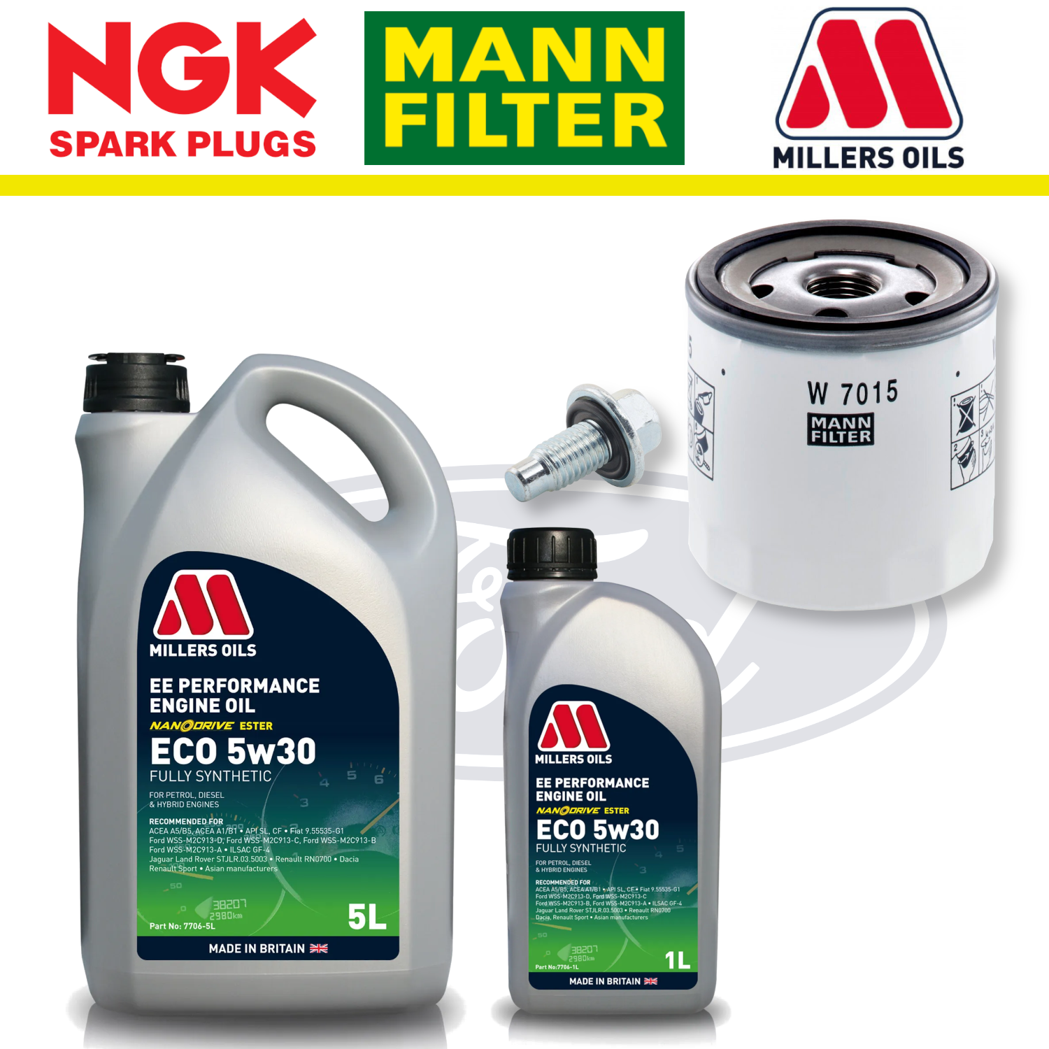 Pack entretien à domicile Ford Focus ST Mk3 ST250 2.0 EcoBoost - Millers Oil Premium