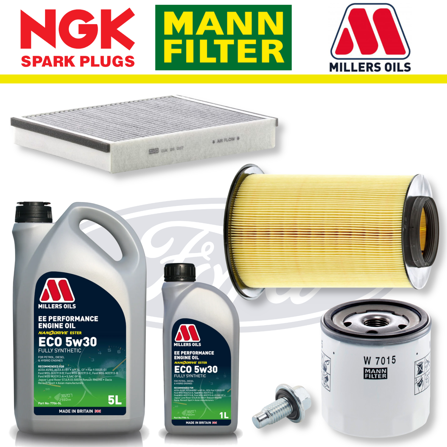 Ford Focus ST Mk3 ST250 2.0 EcoBoost Home Service Pack - Millers Oil Premium