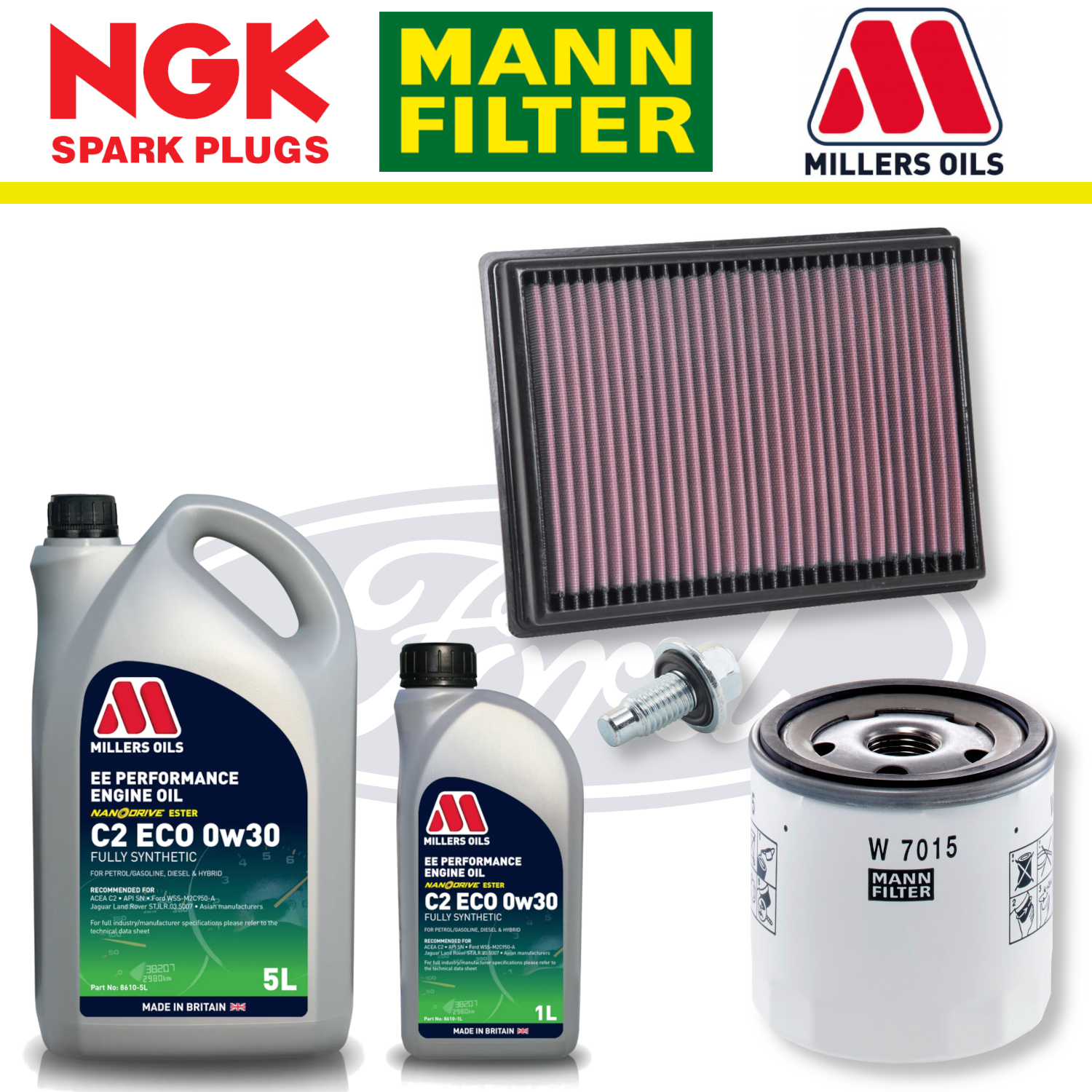 Pack entretien à domicile Ford Fiesta ST Mk7 ST180 1.6 EcoBoost - Millers Oil Premium