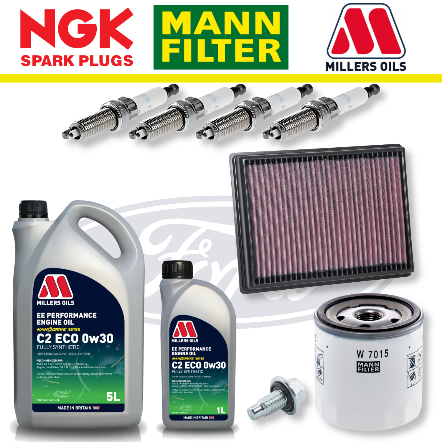 Pack entretien à domicile Ford Fiesta ST Mk7 ST180 1.6 EcoBoost - Millers Oil Premium