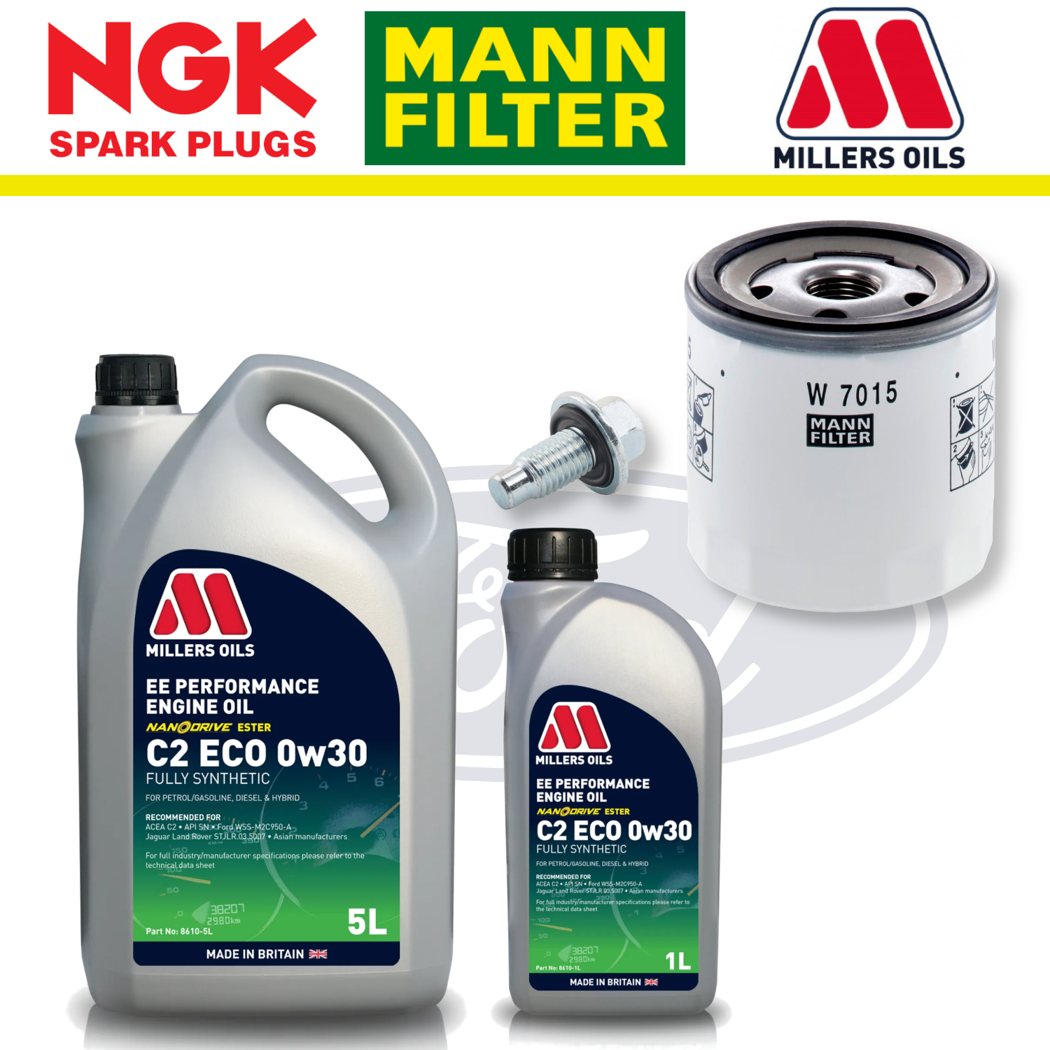 Pack entretien à domicile Ford Fiesta ST Mk7 ST180 1.6 EcoBoost - Millers Oil Premium