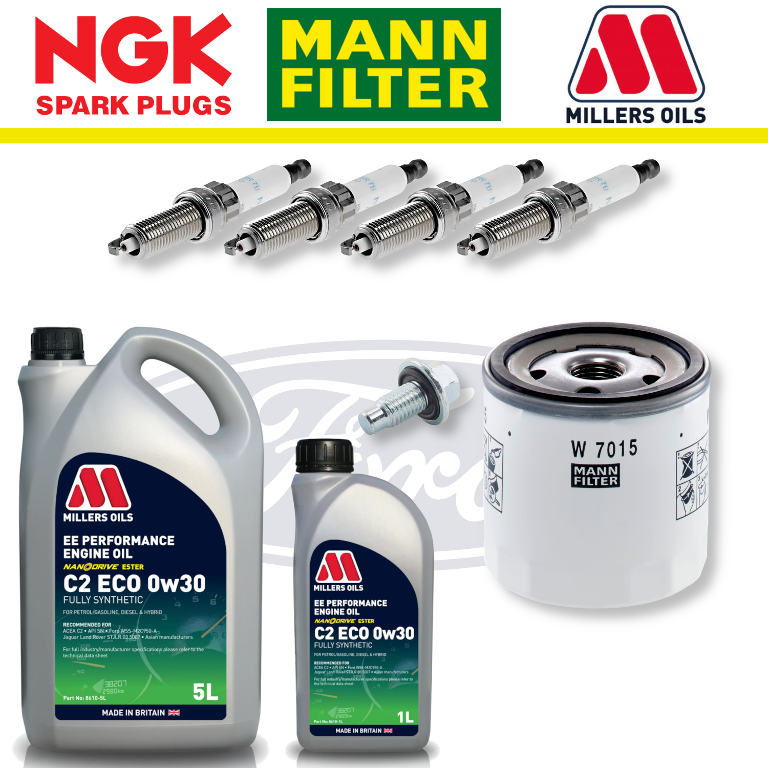 Pack entretien à domicile Ford Fiesta ST Mk7 ST180 1.6 EcoBoost - Millers Oil Premium