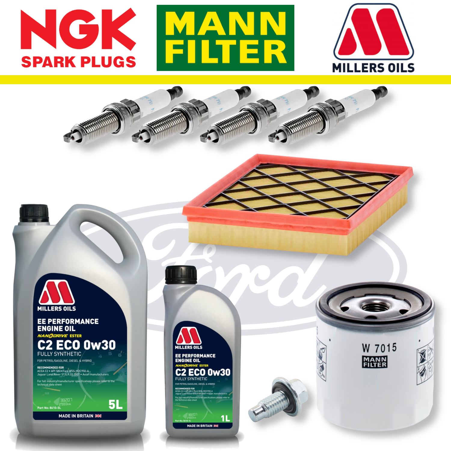 Pack entretien à domicile Ford Fiesta ST Mk7 ST180 1.6 EcoBoost - Millers Oil Premium
