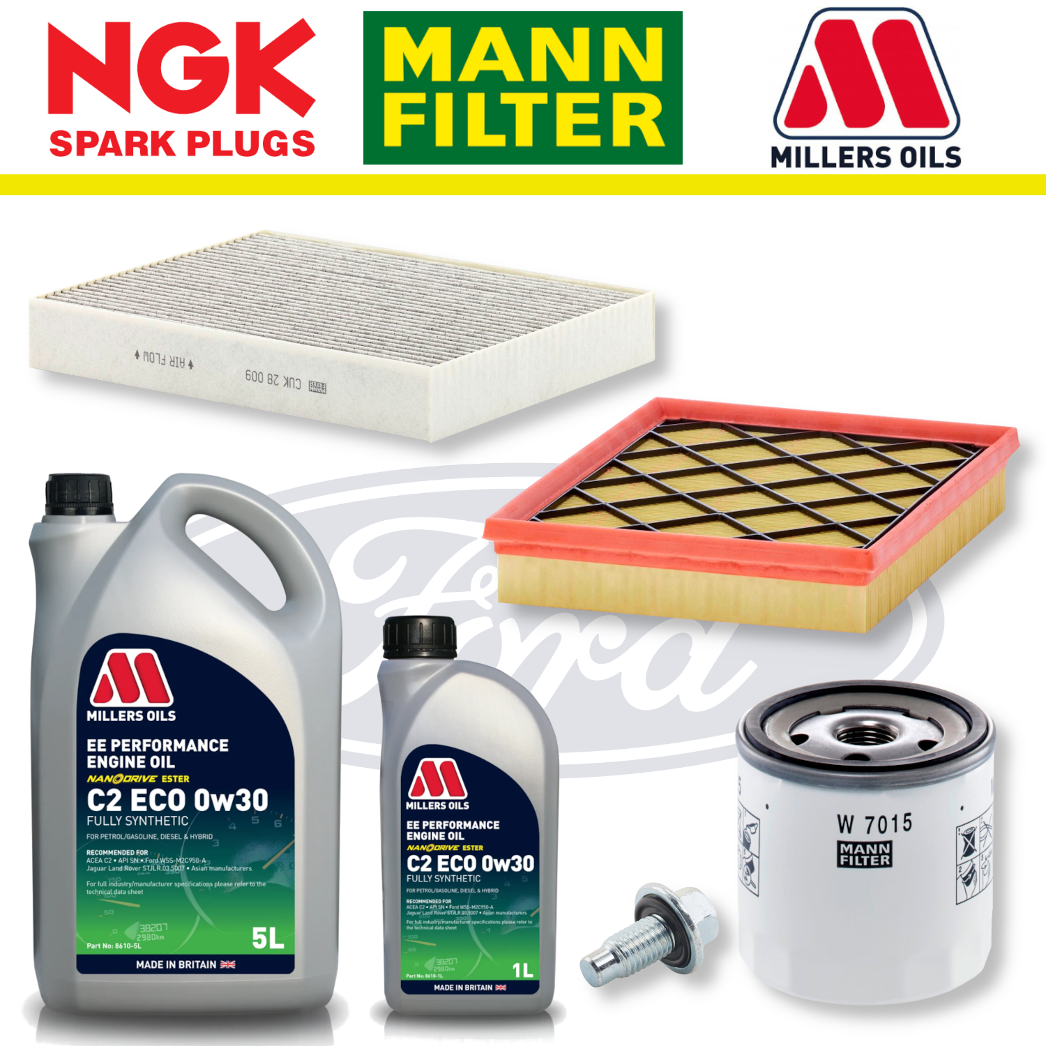 Pack entretien à domicile Ford Fiesta ST Mk7 ST180 1.6 EcoBoost - Millers Oil Premium