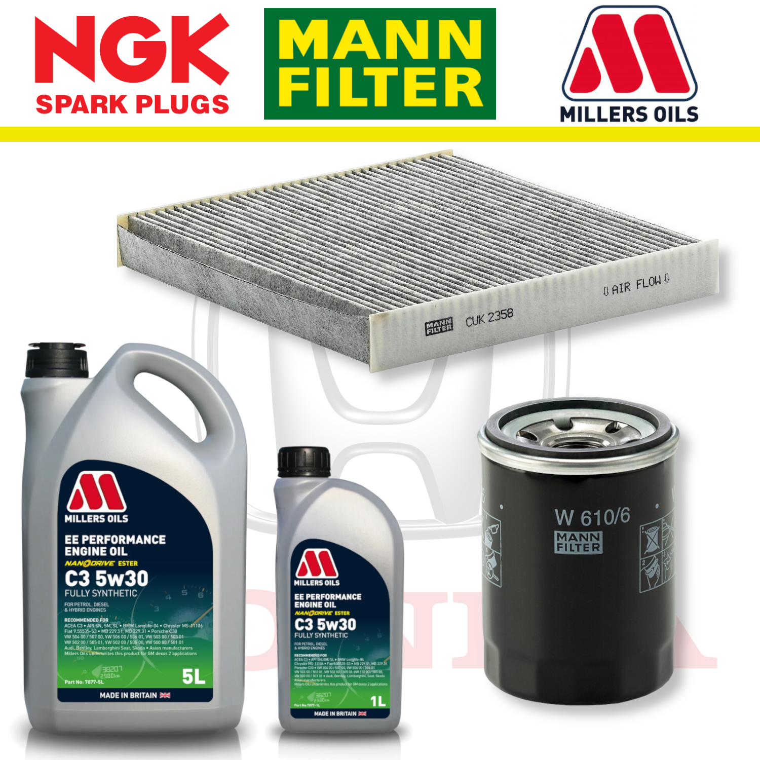 Honda Civic Type R FK2 K20C1 Home Service Pack - Millers Oil Premium