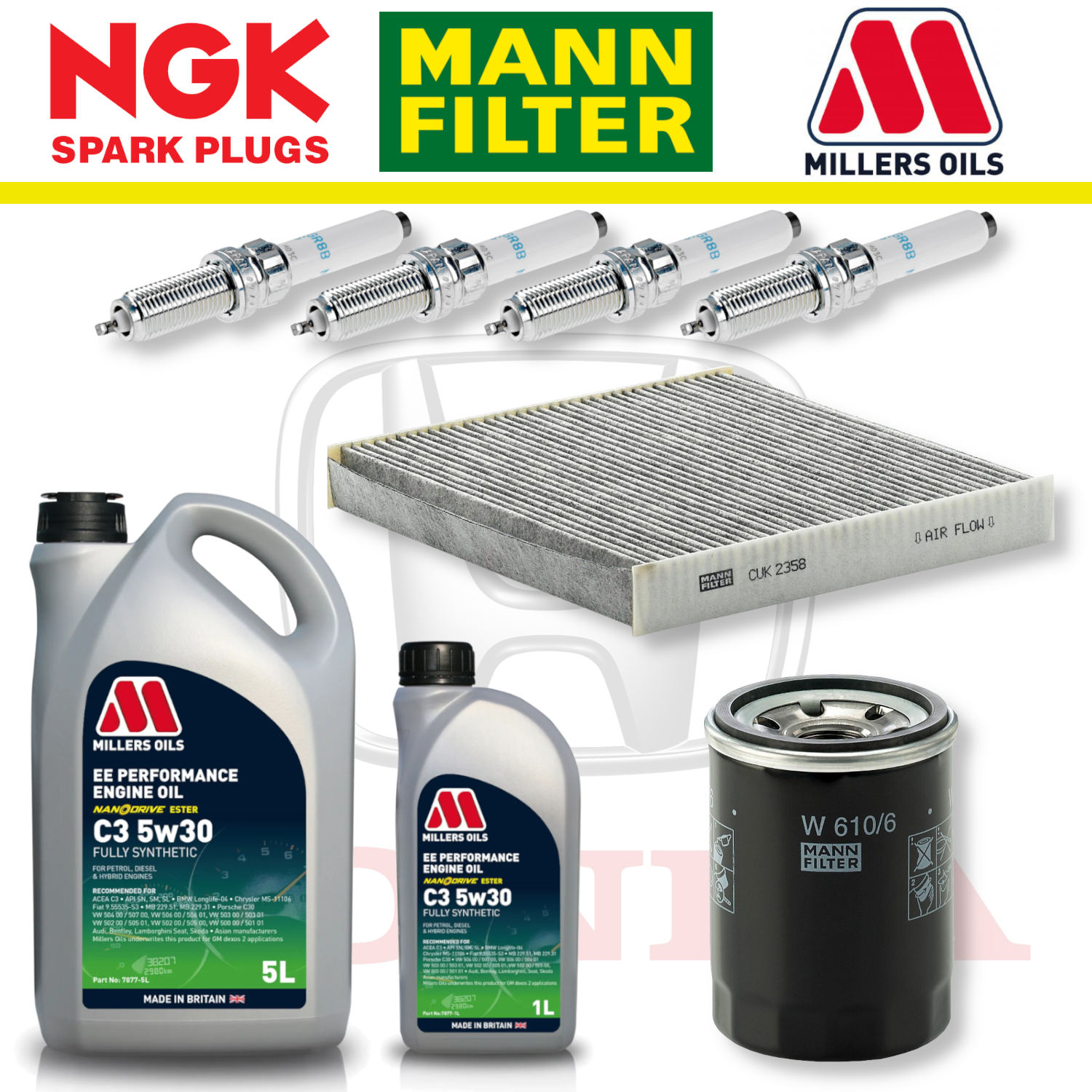 Honda Civic Type R FK2 K20C1 Home Service Pack - Millers Oil Premium