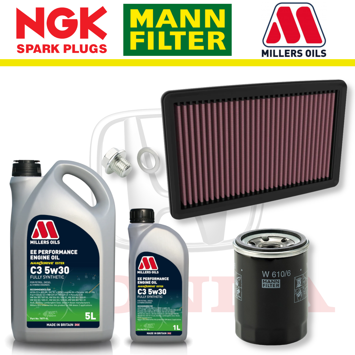 Pack d'entretien à domicile pour Honda Civic Type R FL5 K20C1 - Millers Oil Premium
