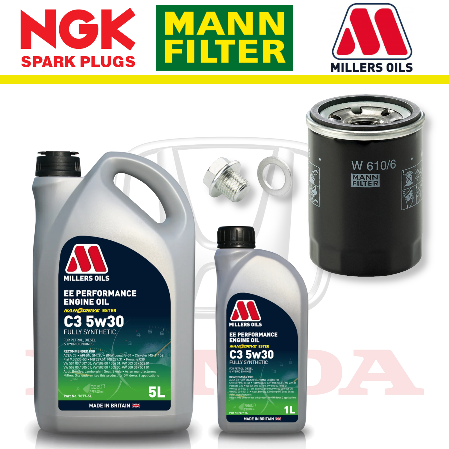 Pack d'entretien à domicile pour Honda Civic Type R FL5 K20C1 - Millers Oil Premium