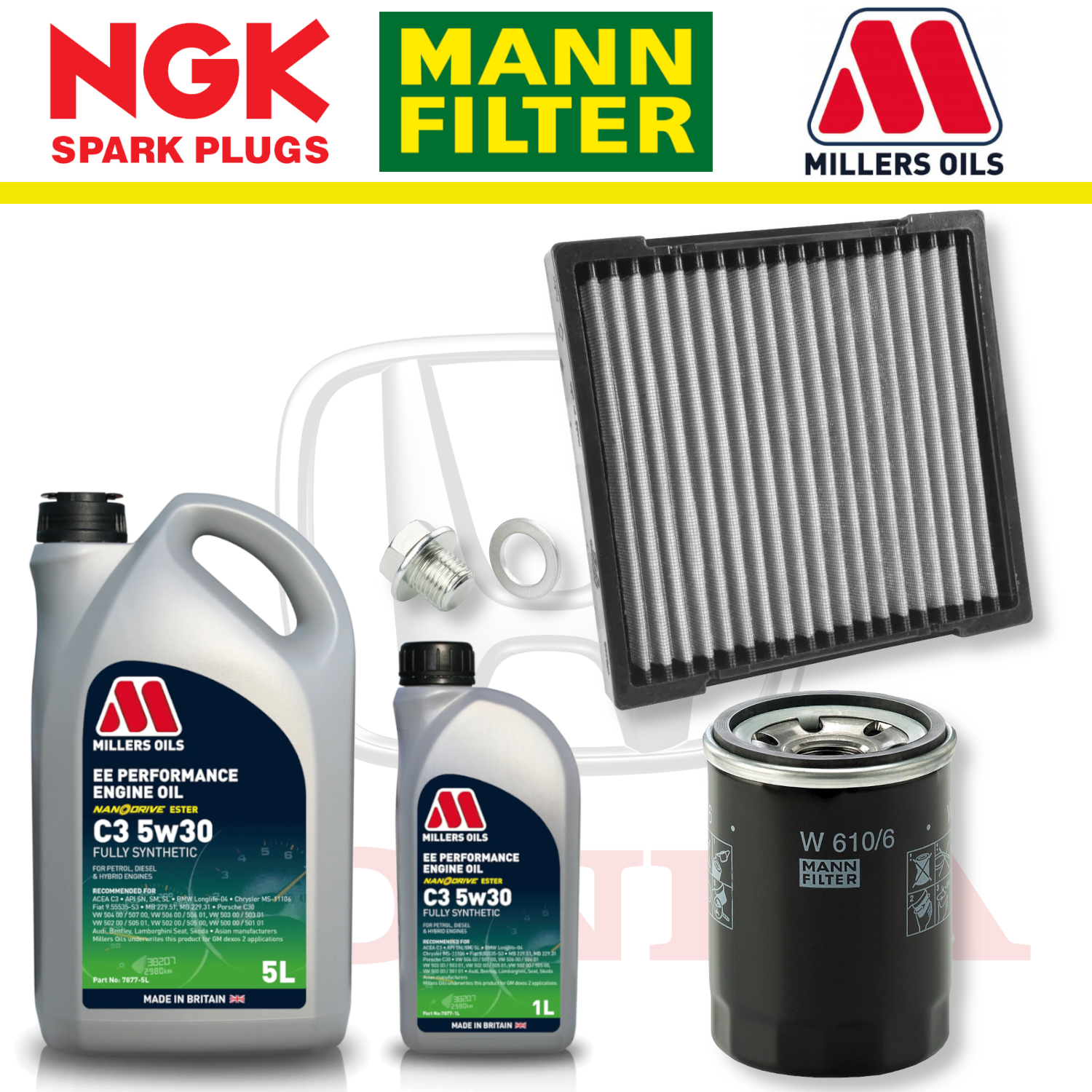 Pack d'entretien à domicile pour Honda Civic Type R FL5 K20C1 - Millers Oil Premium