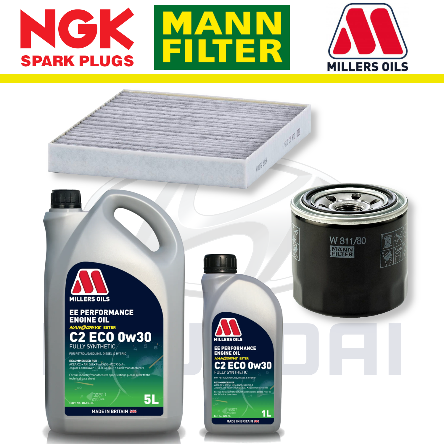 Paquete de servicio a domicilio para Audi TTS 8J EA113 - Aceite Millers Premium