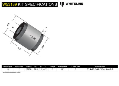 Whiteline Control Arm Lower Inner Rear Bushing - Volkswagen Polo Mk5 (6R, 6C)