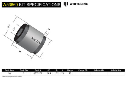 Whiteline Control Arm - Upper Inner Rear Bushing - Audi RS3 8Y