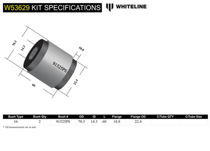 Whiteline Control Arm - Lower Inner Rear Bushing Kit - Hyundai i30N