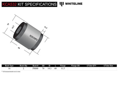 Whiteline Radius Arm Lower - Bushing Kit - Tesla Model Y