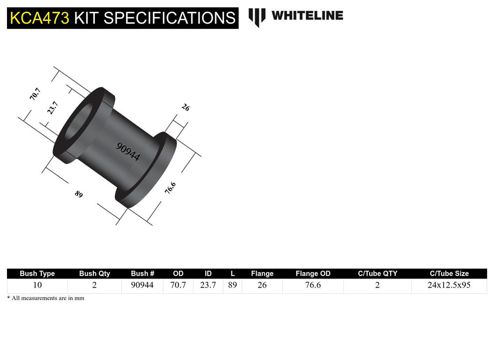 Whiteline Radius Arm Lower Bushing - BMW M135i/M235i F2x