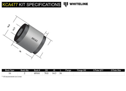 Whiteline Control Arm - Lower Inner Rear Bushings - Hyundai i30N