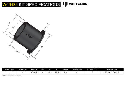 Whiteline Control Arm - Lower Inner Bushing - Toyota GT86