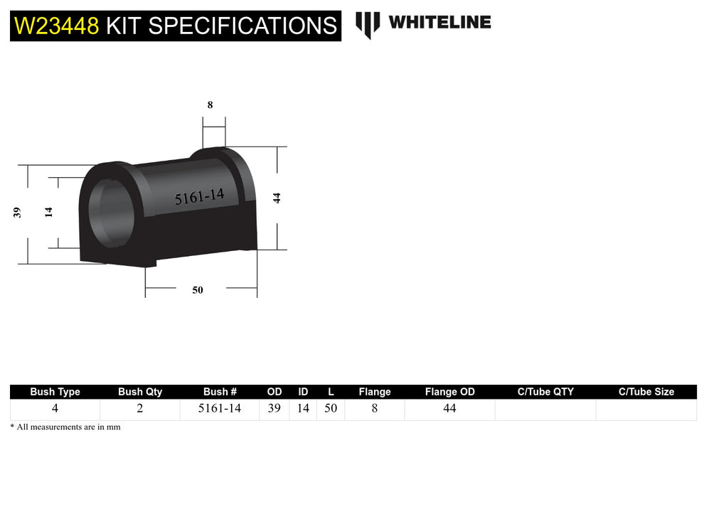 Whiteline Anti-Roll Bar - Mount Bushing - Toyota GT86