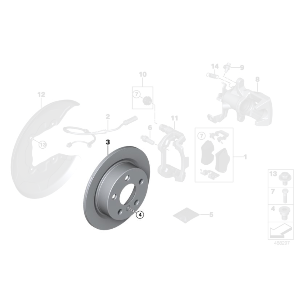 Genuine MINI Rear Brake Discs - MINI Cooper S F56 (259mm)