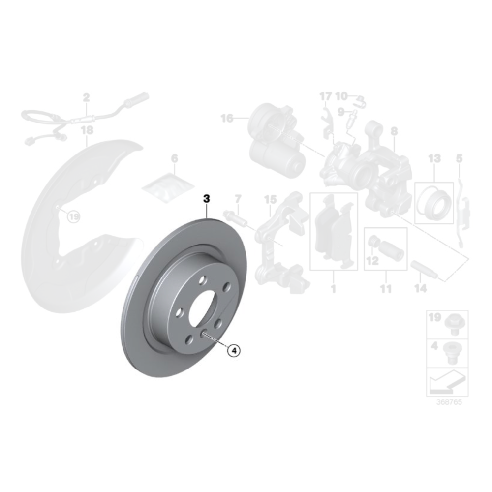 Discos de freno traseros originales MINI - MINI Cooper S F56 (280 mm)