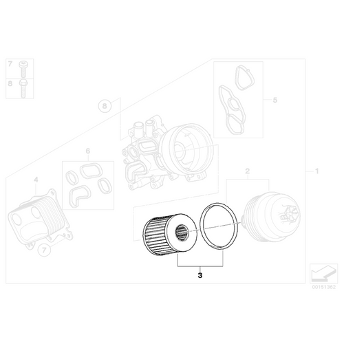 Filtre à huile MINI d'origine - MINI N14 N18 Cooper S R56