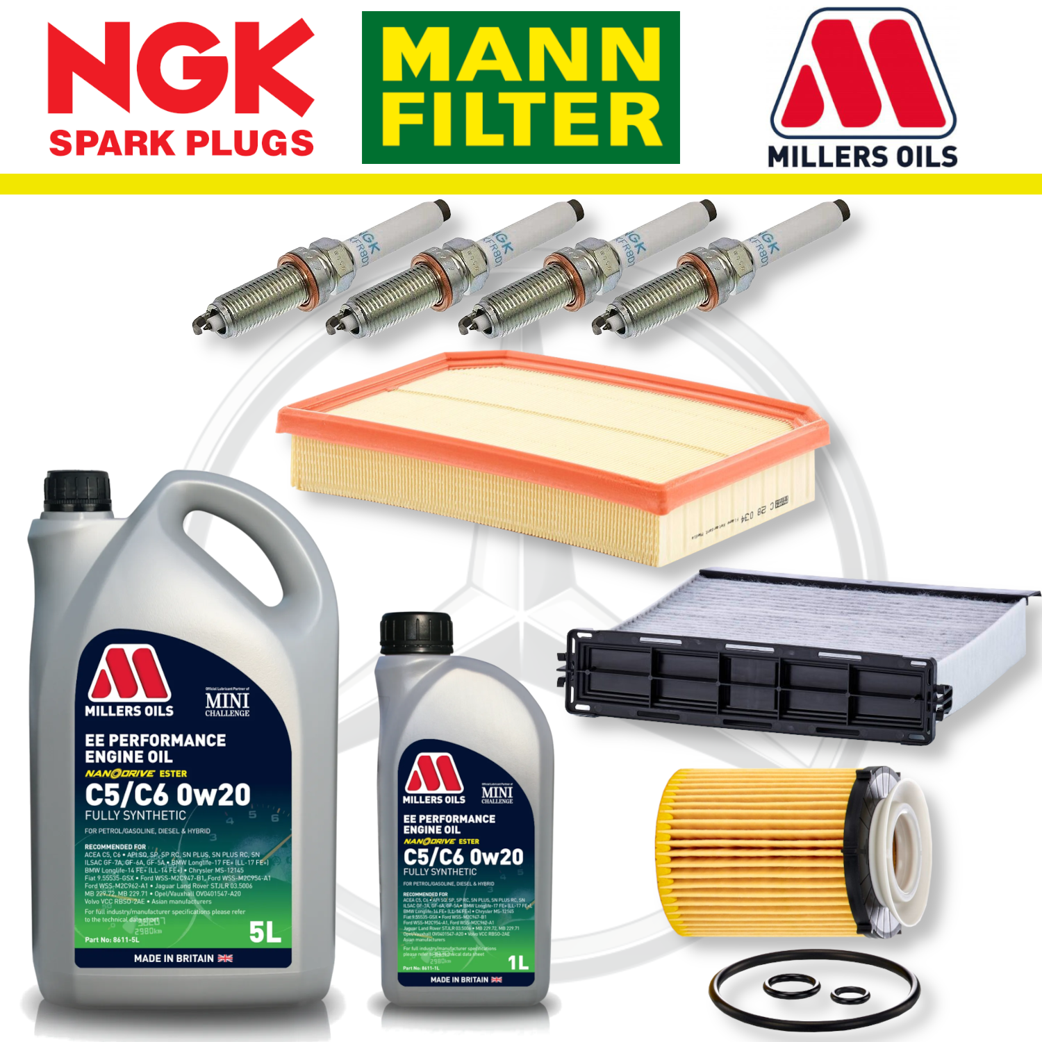Mercedes A35 W177 CLA35 C118 AMG M260 Home Service Pack - Millers Oil Premium