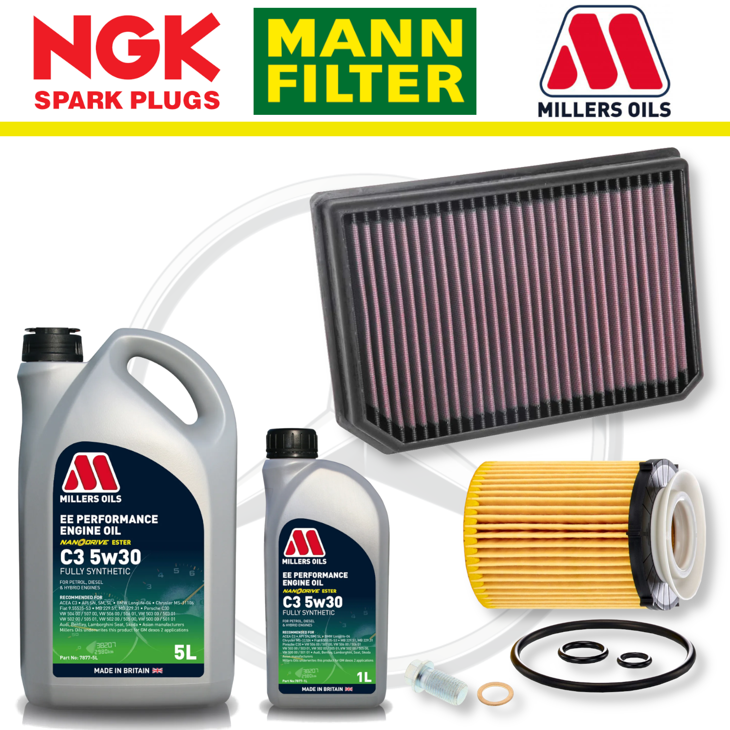 Mercedes A35 W177 CLA35 C118 AMG M260 Paquete de servicio a domicilio - Aceite Millers Premium