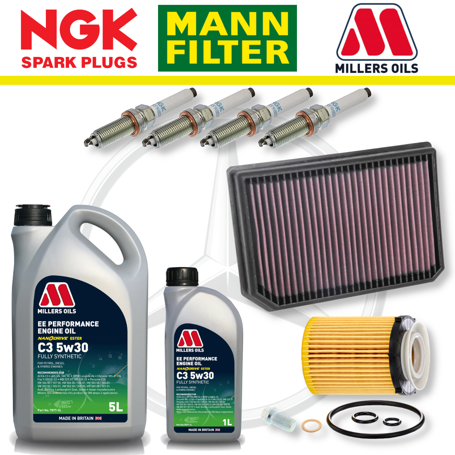Mercedes A35 W177 CLA35 C118 AMG M260 Paquete de servicio a domicilio - Aceite Millers Premium