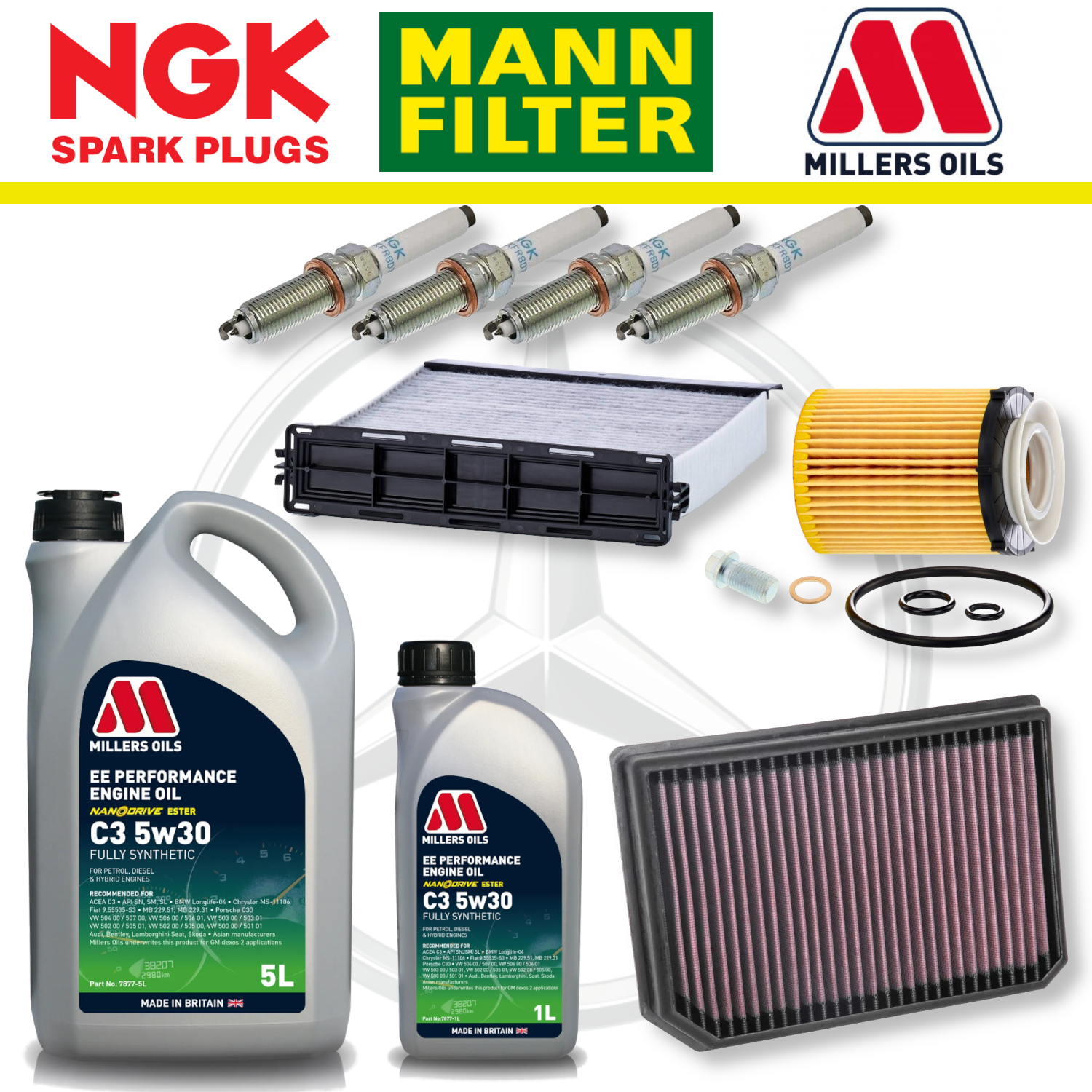 Mercedes A35 W177 CLA35 C118 AMG M260 Paquete de servicio a domicilio - Aceite Millers Premium