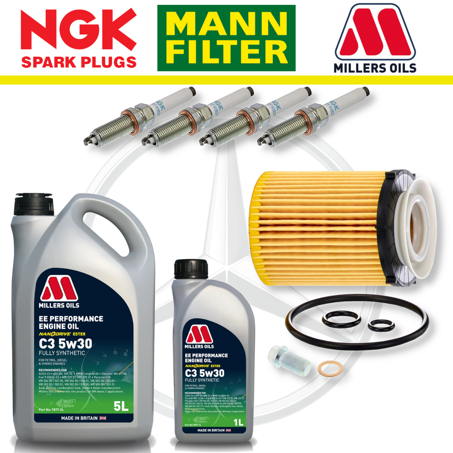 Mercedes A35 W177 CLA35 C118 AMG M260 Paquete de servicio a domicilio - Aceite Millers Premium